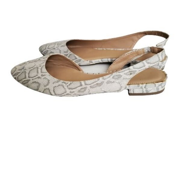 Jaclyn Smith Women's Marlo White Snake Print Slingback Flat Sandals Size 8M NWOT - Picture 5 of 13